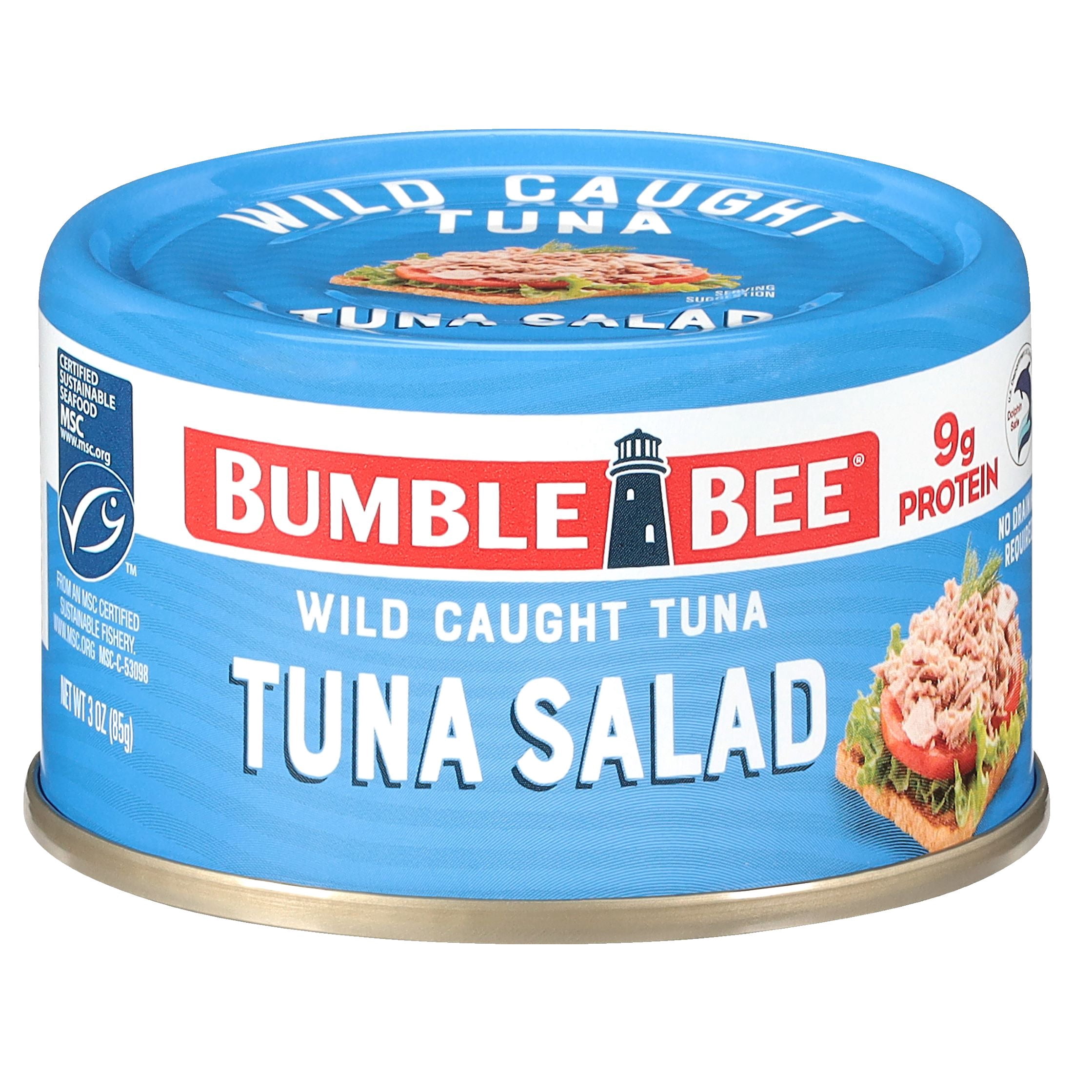 (16 pack) Bumble Bee Chunk Light Tuna Salad, Wild Caught, Gluten Free, 9g Protein per Serving, Ready to Eat, No Draining, Shelf Stable Pull Tab Can, 3oz