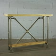 thumbnail image 4 of OS Home and Office Model PSTX-BB Industrial Vintage 2-Tier Pipe Console-Sofa Hall Table - etagere Metal and Reclaimed-Aged Wood Finish, 4 of 4