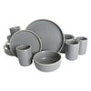 Gap Home 16-Piece Round Dark Gray Stoneware Dinnerware Set