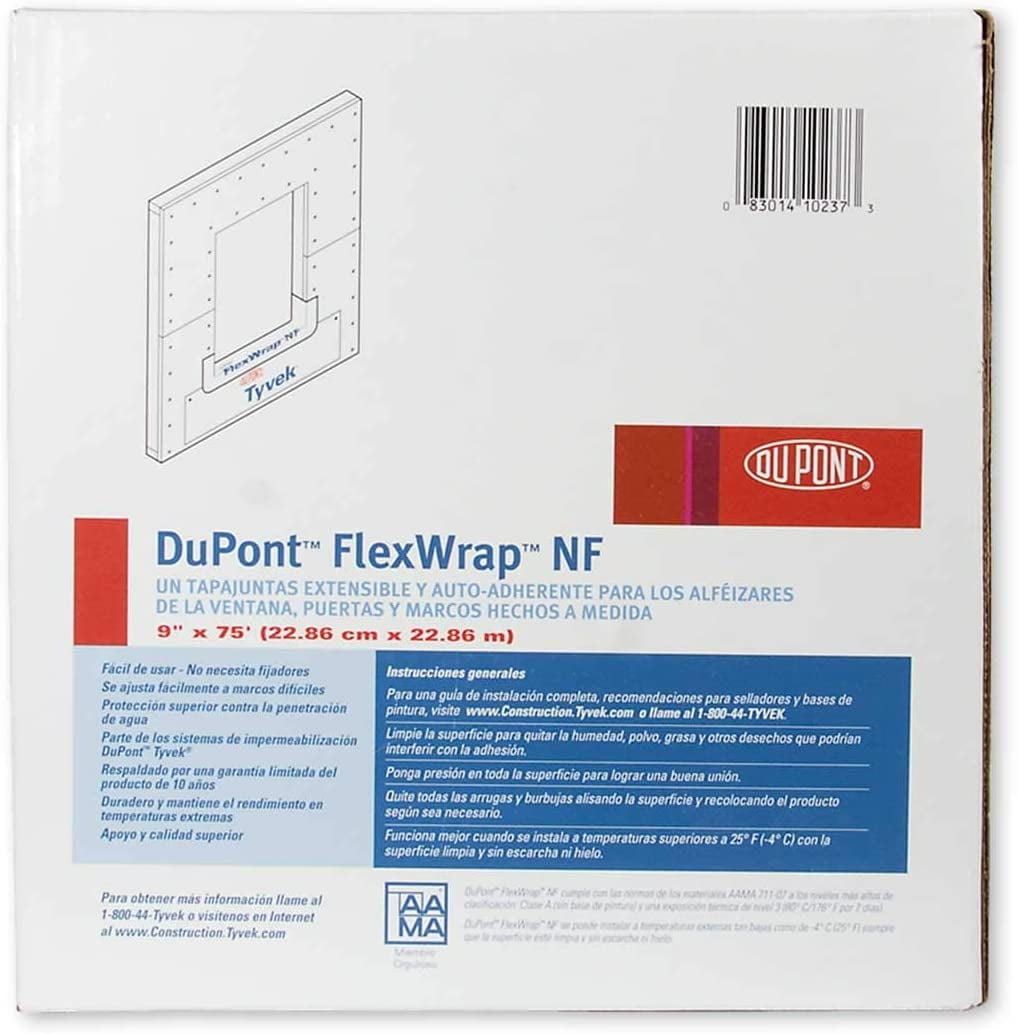 Dupont Flexwrap Nf Self Adhered Butyl Flashing Tape 9 X 75 1 Roll 