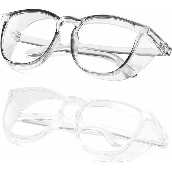 Safety Glasses Anti Fog Goggles Protective Eyewear Blue Light Blocking Anti Dust UV Protection Glasses For Men Women (2 Pack(grey transparent))