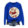 thumbnail image 2 of Blue Sweaters for Women Christmas Sweatshirts for Women Retro Santa Graphic Long Sleeve Shirt Xmas Pullover Tops Womens Fall Fashion Must Haves, 2 of 4