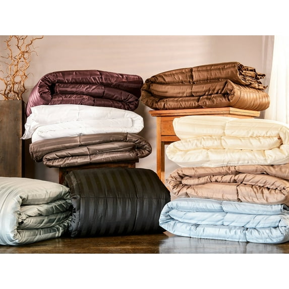All Season Down Alternative 1 inch Stripes Comforter Cream / Full/Queen