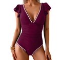 thumbnail image 1 of Traje de baño Aidonger Tummy Control de una pieza con volantes para mujer, 1 of 5