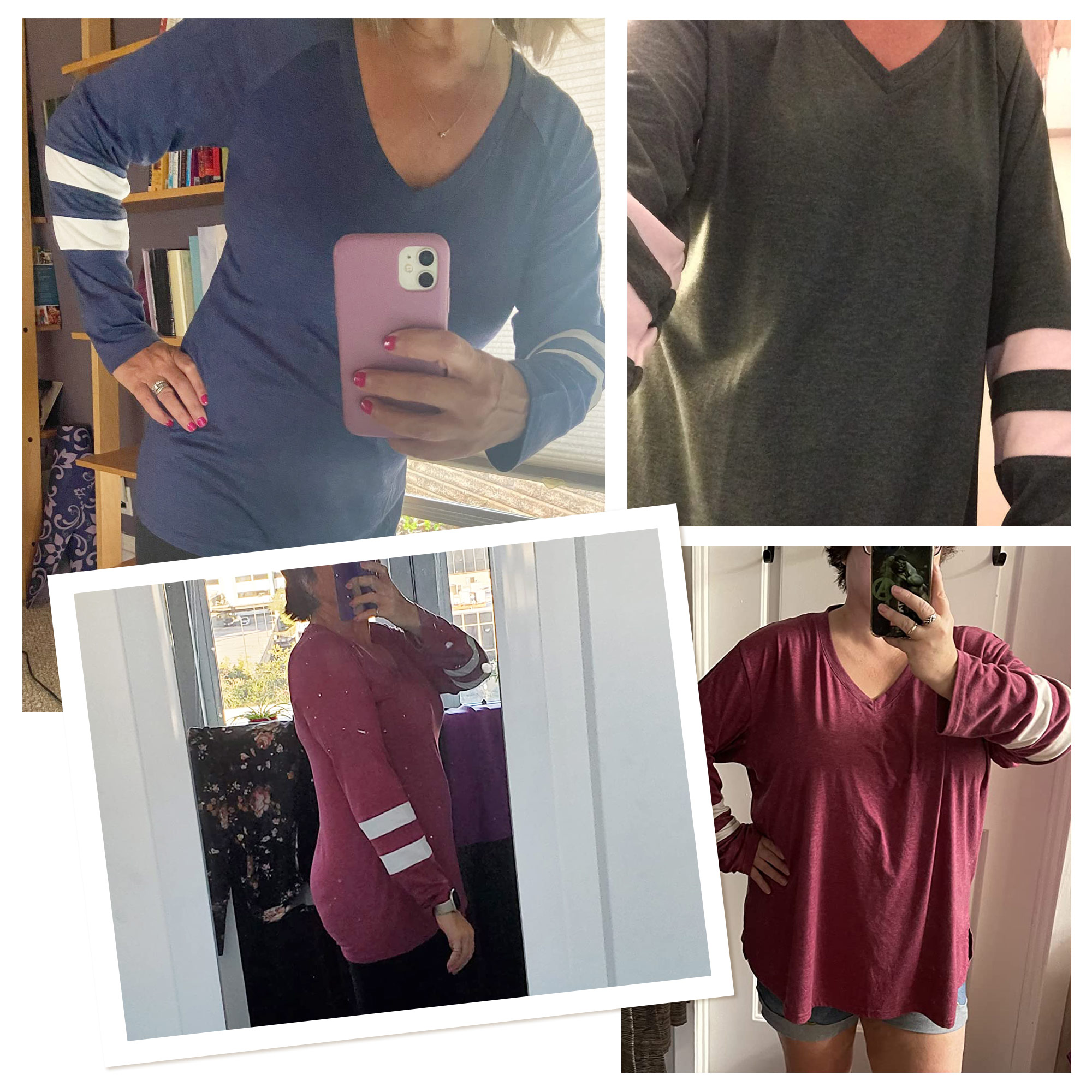 Temofon Women's V-Neck Color Block Pullover Top photo 7