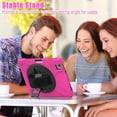 thumbnail image 2 of Case for iPad Air 11" 2024 / 2025, Kids Friendly Rugged Cover Built-in 360° Rotatable Stand-Hand/Shoulder Strap/Pencil Holder for iPad Pro 11 2022/2021/2020/2018/Air 4/Air 5, Rose, 2 of 11
