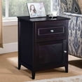 thumbnail image 3 of Costway Table de Chevet avec Tiroir Table d'Appoint Bout de Canapé Armoire de Rangement Espresso, 3 of 10