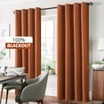 thumbnail image 7 of Yakamok 100% Blackout Burnt Orange Send Linen Curtains 84 Inches Long for Living Room, Room Darkening Textured Curtains for Bedroom with White Liner 2 Panels, 7 of 7