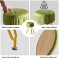 thumbnail image 5 of Hofitlead Velvet Storage Ottoman Vanity Stools - Multifunctional Upholstered Pleated Round Footrest with Golden Metal Legs,Matcha Green, 5 of 8