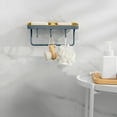 thumbnail image 4 of kkbbma under $5 Dual Compartment Soap Dish Sponge Holder with Hook for Bathroom Shower Kitchen Wall Mounted Shower Soap Holder, 4 of 6