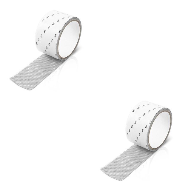 Matsuzay Cinta de reparación de parches de ventana Cintas de agujeros de fibra de vidrio de 3 capas Oficina 5x200cm Gris 2Conjunto