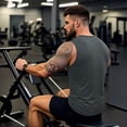 thumbnail image 6 of Domuza Tank Top for Men Classic Quick-Dry Sleeveless Vest Tops Summer Breathable Casual Tshirt Workout Muscle Gym Tanks Dark Gray M, 6 of 6