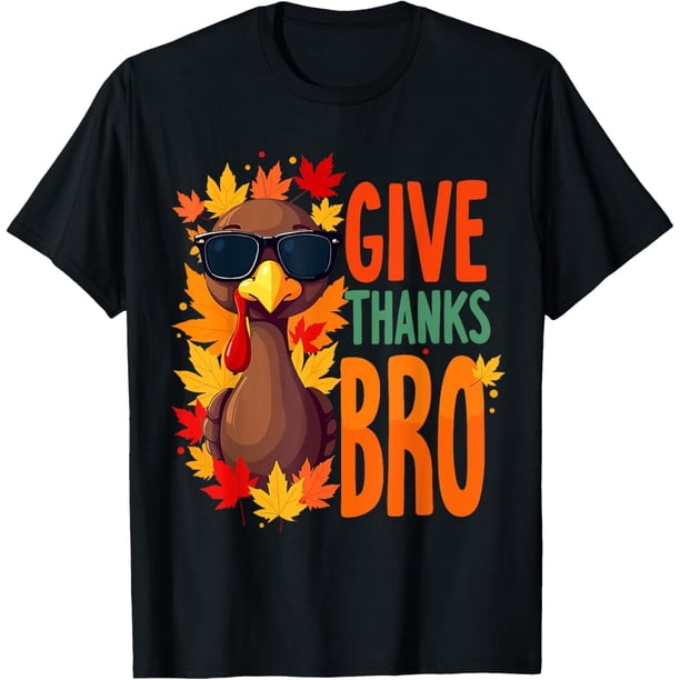 Give Thanks Bro Cute Turkey - Camiseta de Acción de Gracias para niño