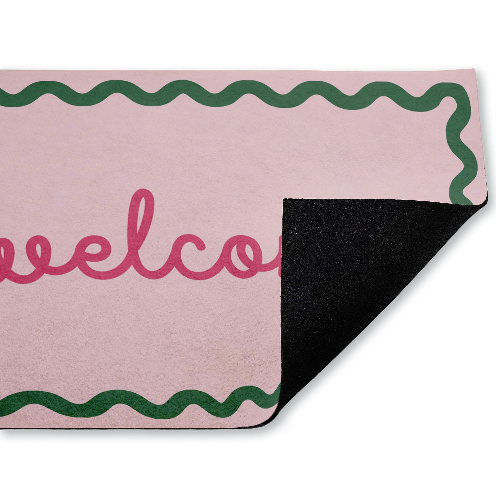 Stupell Industries Cursive Welcome over Pink Printed Outdoor Door Floor Mat, design by Lil' Rue