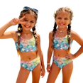 thumbnail image 3 of CCRFTGI Swimsuits for Child Girls Size 7 Two Piece Sets Swimming Bathing Suits Beach Holiday Floral Print Bikinis Cute Summer Girls Fashion Swimsuits Swimwear Multicolor 5-6 Years, 3 of 9
