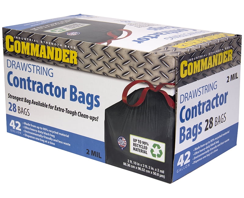 Aluf Plastics 42 Gal. Commander Drawstring Contractor Bags 28 Pack