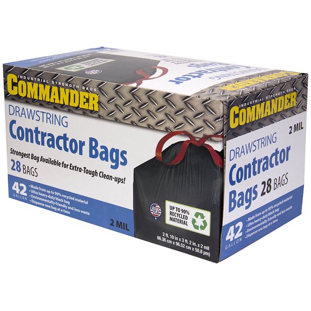 Aluf Plastics 42 Gal. Commander Drawstring Contractor Bags 28 Pack