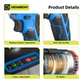 thumbnail image 6 of NewBeny Cordless Impact Wrench 1/2", Powerful Brushless Motor Impact Gu with 3-Mode Speed, Max Torque 580 ft-lbs (800N.m), Power Impact drill tool set w/ 2 x Batteries, 4 Sockets for Home Car Truck, 6 of 11