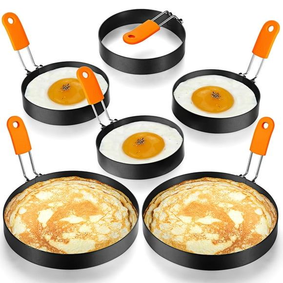 Juego de anillos para panqueques con forma de huevo, patelai, acero inoxidable, 6 unidades