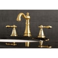 thumbnail image 2 of Kingston Brass FSC1973AL English Classic Two-Handle 3-Hole Deck Mount Widespread Bathroom Faucet with Brass Pop-Up in Brushed Brass, 2 of 8