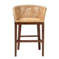thumbnail image 2 of Pemberly Row Natural Rattan and Walnut Brown Acacia Wood Counter Stool, 2 of 10