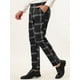 thumbnail image 2 of Pantalones de vestir a cuadros para hombre, informales, ajustados, con frente plano, a cuadros, estampados, de negocios Negro XXL, 2 of 6