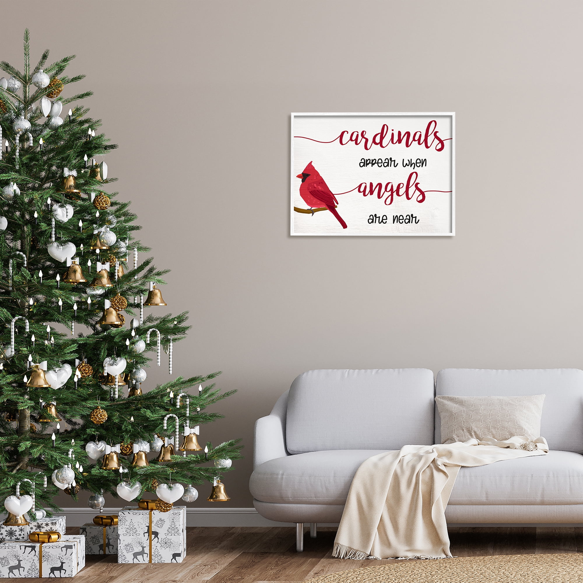 Stupell Indtries Cardinals Appear when Angels are Near Sympathetic Phrase,30 x 24,Design by Daphne Polselli