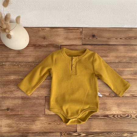 

NIUREDLTD Baby Unisex Cotton Candy Color Solid Long Sleeve Cotton Romper Bodysuit Clothing