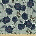 thumbnail image 2 of Ambesonne Floral Fabric by the Yard Upholstery, Digital Motifs Butterflies, 2 Yards, Pale Taupe Cream, 2 of 5