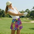 thumbnail image 4 of Xoenoiee Colorful Leopard Print Womens Tennis Skirt Pleated Athletic Skorts with Pockets Shorts High Waisted Golf Skirts for Workout Running Casual, Size 2XL, 4 of 7