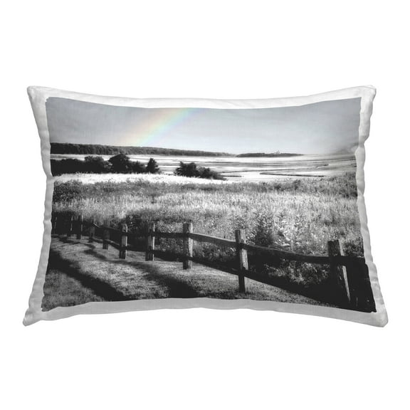 Stupell Industries Charming Rainbow Landscape Decorative Printed Throw Pillow Design by GraffiTee Studios