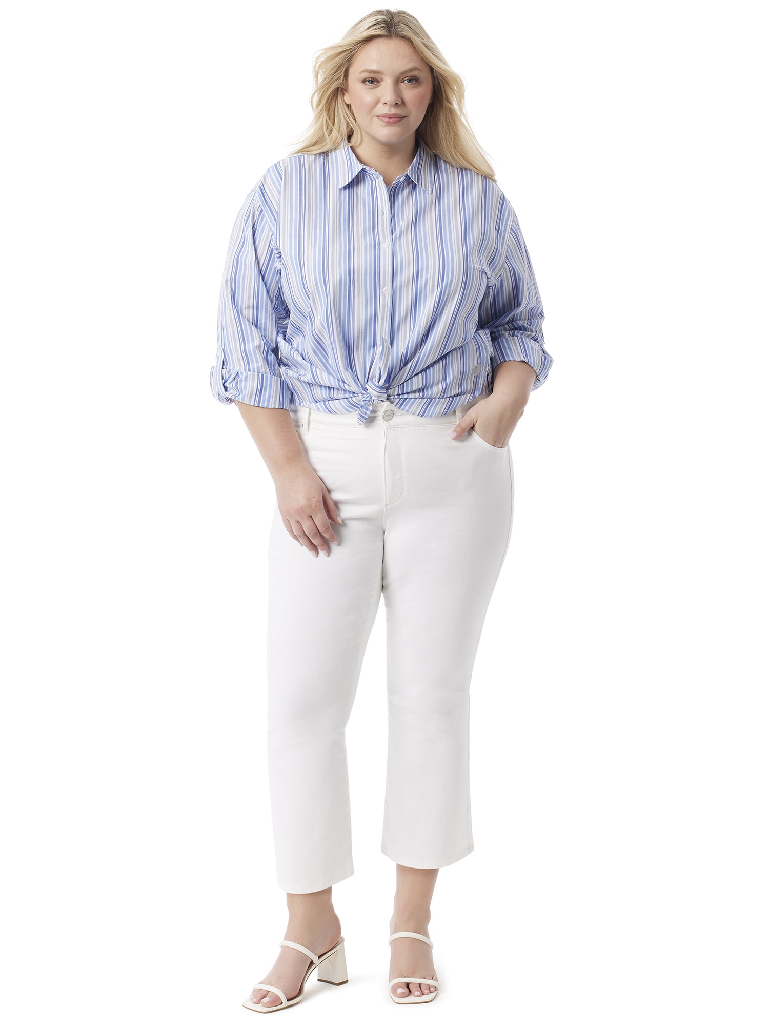 Gloria Vanderbilt Swan Series Women's Plus Tummy Sculpt Bootleg 5 Pocket Ankle Jeans, Sizes 16-24