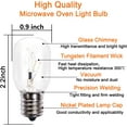 thumbnail image 4 of Appliance Light 40 Watt Bulb,High Temp Resistance Microwave Oven Bulb, E17 Indicator Intermediate Base T8 Tubular Light Bulbs,Dimmable (Pack of 6), 4 of 7