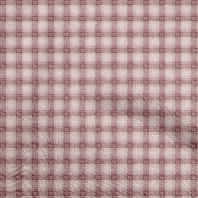 oneOone Polyester Spandex Dark Rose Brown Fabric Check Craft Projects Decor Fabric Printed By The Yard 56 Inch Wide