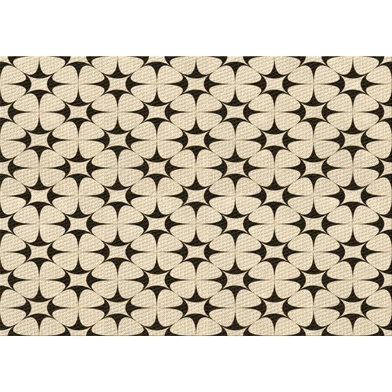 Ahgly Company Indoor Rectangle Patterned Wheat Beige Area Rugs, 5' x 7'