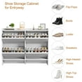 thumbnail image 4 of Shoe Cabinet with 4 Flip Drawers, Adjustable Wooden Shoe Organizer for Entryway, Hallway, or Living Room, Hidden Storage Cabinet, 4 of 7