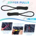thumbnail image 5 of Uxcell Zipper Pulls Replacement, Nylon Cord Extension Zipper Pull Tab Tags for Handbag Backpacks Jackets Luggage Purses White Dots, 5 of 7
