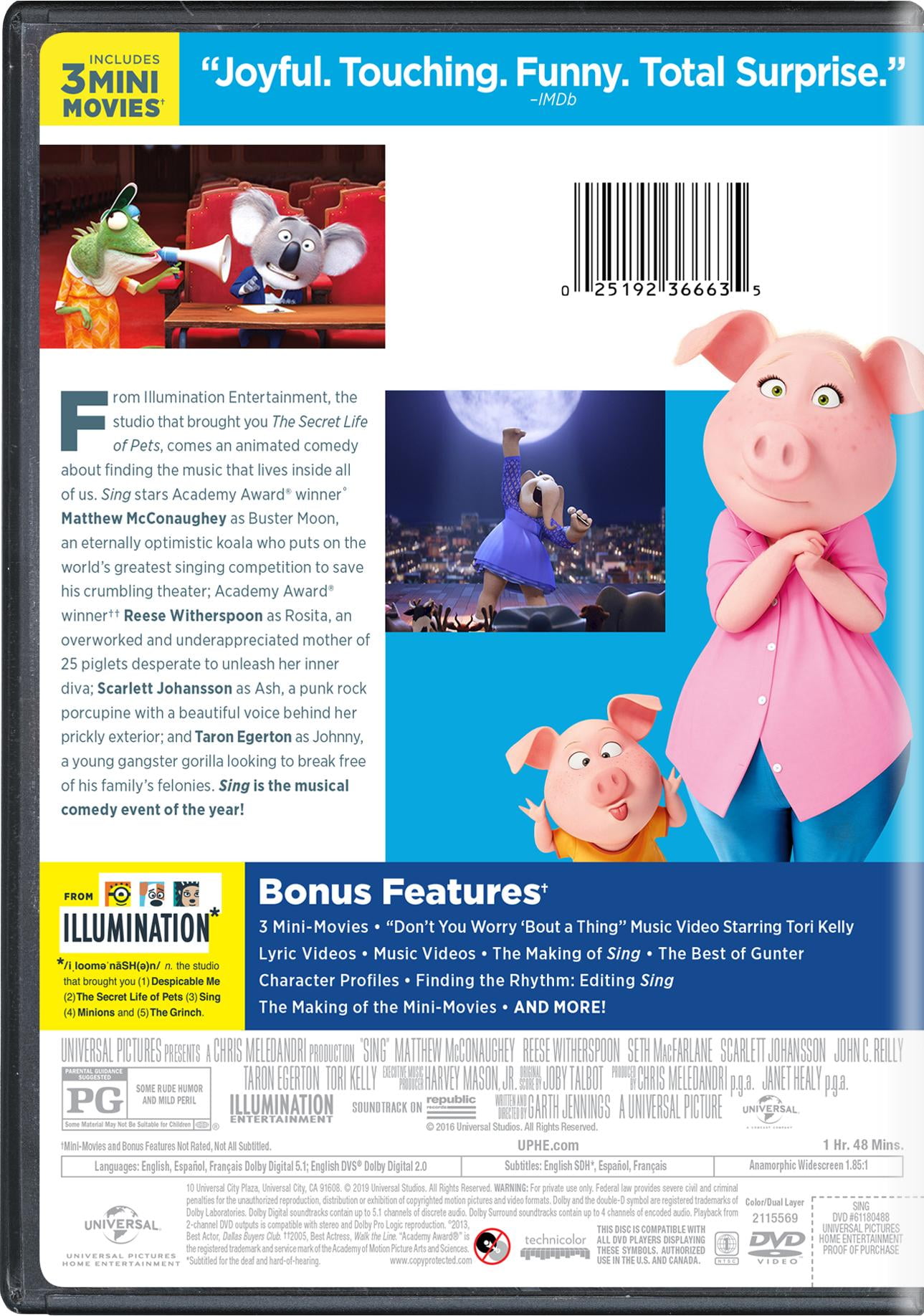 Sing (Special Edition) [DVD] - Walmart.com