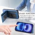 thumbnail image 3 of Allytechgroup Wallet Case for iPhone 12 Pro Max with Credit Card Slot, RFID Blocking PU Leather Slim Stand Shell Magnetic Closure Shockproof Protective Back Cover Bumper for iPhone 12 Pro Max, Blue, 3 of 11