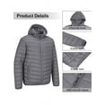 thumbnail image 3 of Off Road Ventures Men's Lightweight Packable Puffer Jacket Hooded Water-Resistant Insulated Winter Quilted Coat for Ski Travel, 3 of 8
