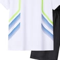thumbnail image 4 of Xudanell Teen Boy Summer Outfit 3T-14 Summer Sport T-Shirt Shorts Set Print Clothing Sets Tracksuit (White, 13-14 Years), 4 of 5