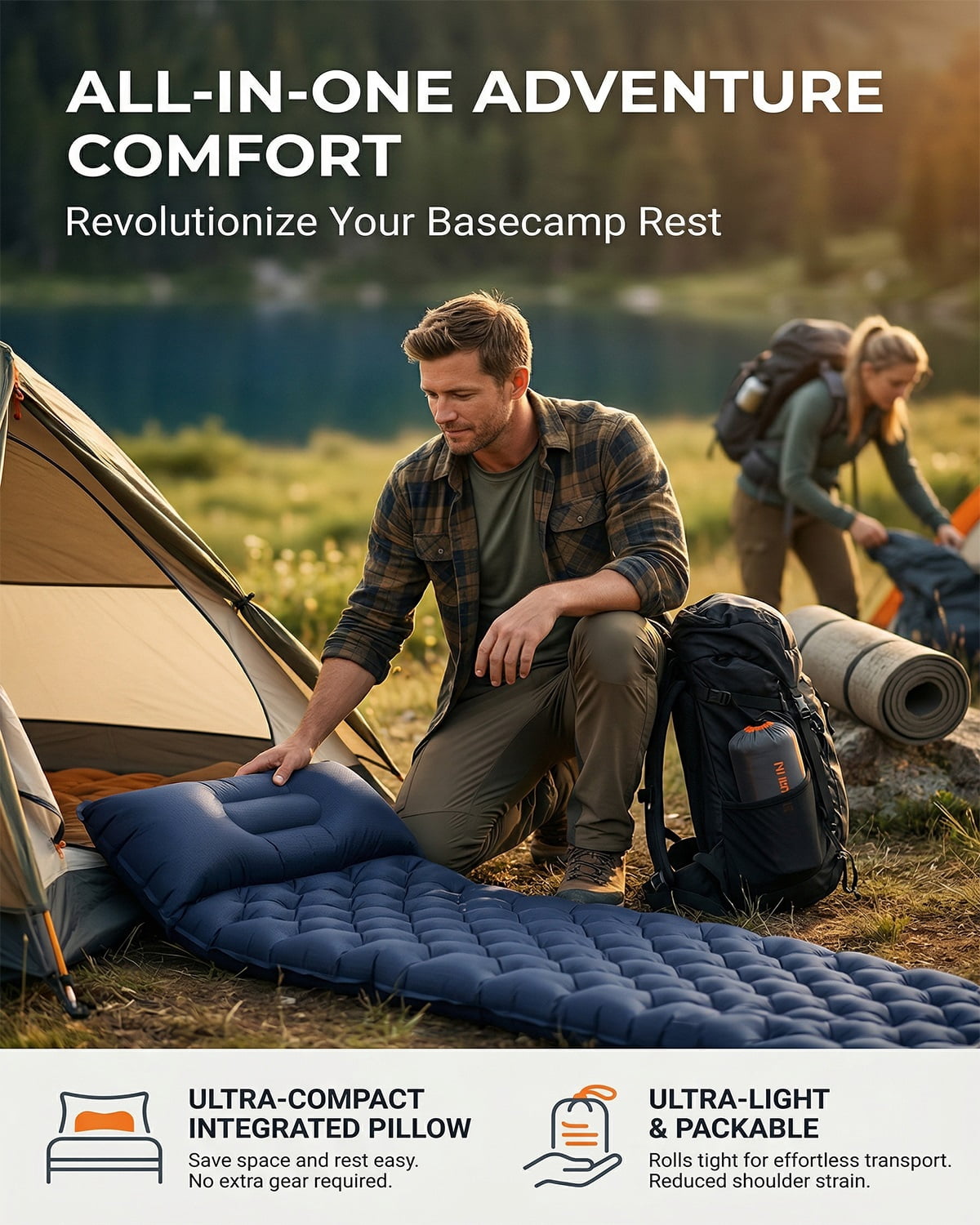 Lounge Mat - Your Portable Chill Zone, Inflatable Camping Mattress for Car SUV Travel, Thick Sleeping Pad with Ergonomic Support, Lightweight Foldable Outdoor Bed, Durable Leak-Resistant Air