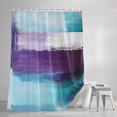 thumbnail image 3 of Purple Teal Ombre Shower Curtains for Bathroom, Abstract Modern Oil Painting Gradient Waterproof Fabric Shower Curtain, Decorative Bathroom Curtain for Bathtub, 72"x84" , No Hooks Included, 3 of 9
