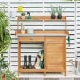thumbnail image 2 of Renwick Outdoor Garden Potting Bench with Cabinet & Open Shelf, Wood, 2 of 10