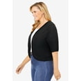 thumbnail image 3 of Woman Within Plus Size Rib Trim Cardigan Shrug Sweater, 3 of 6
