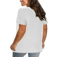 thumbnail image 7 of fatyb Womens Plus Size Tops Criss Cross V Neck Loose T-Shirts Casual Short Sleeve Solid Color Blouses, 7 of 7