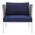 thumbnail image 6 of Side Lounge Chair Armchair, Sunbrella, Aluminum, Metal, Steel, Blue Navy, Modern Contemporary Urban Design, Outdoor Patio Balcony Cafe Bistro Garden Furniture Hotel Hospitality, 6 of 8