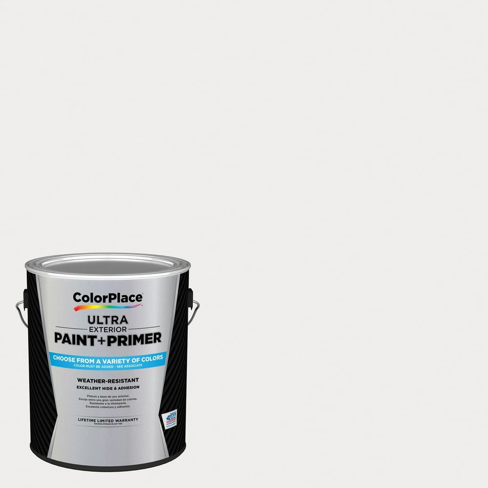 ColorPlace Ultra Exterior Paint & Primer, White On White, Flat, 1 ...
