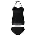 thumbnail image 5 of FASHIONWT Women Halter Neck Strap Mesh Stitching Tankini 2-Piece Set, 5 of 7