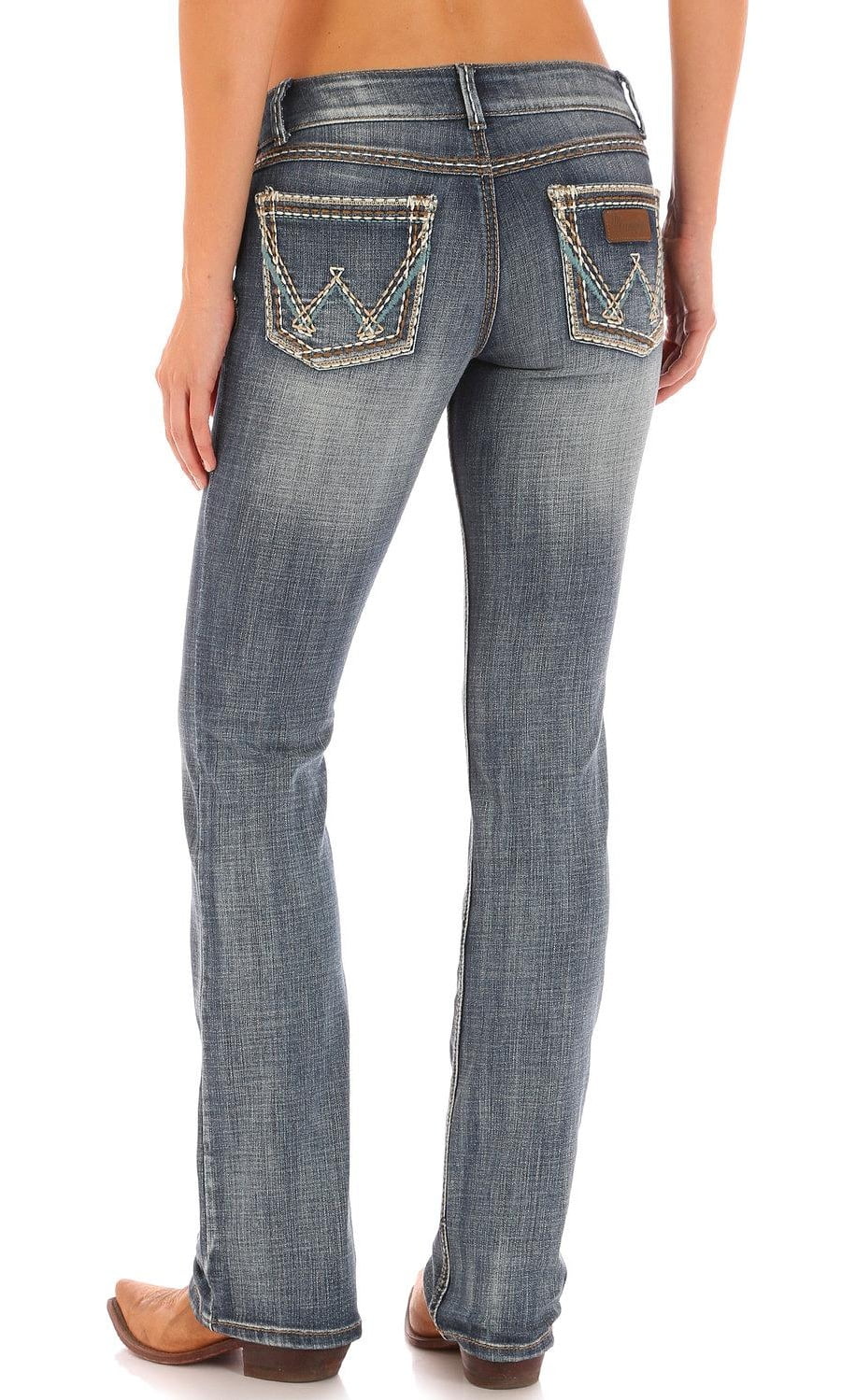 wrangler womens retro sadie low rise stretch boot cut jean, medium blue,  11x36 